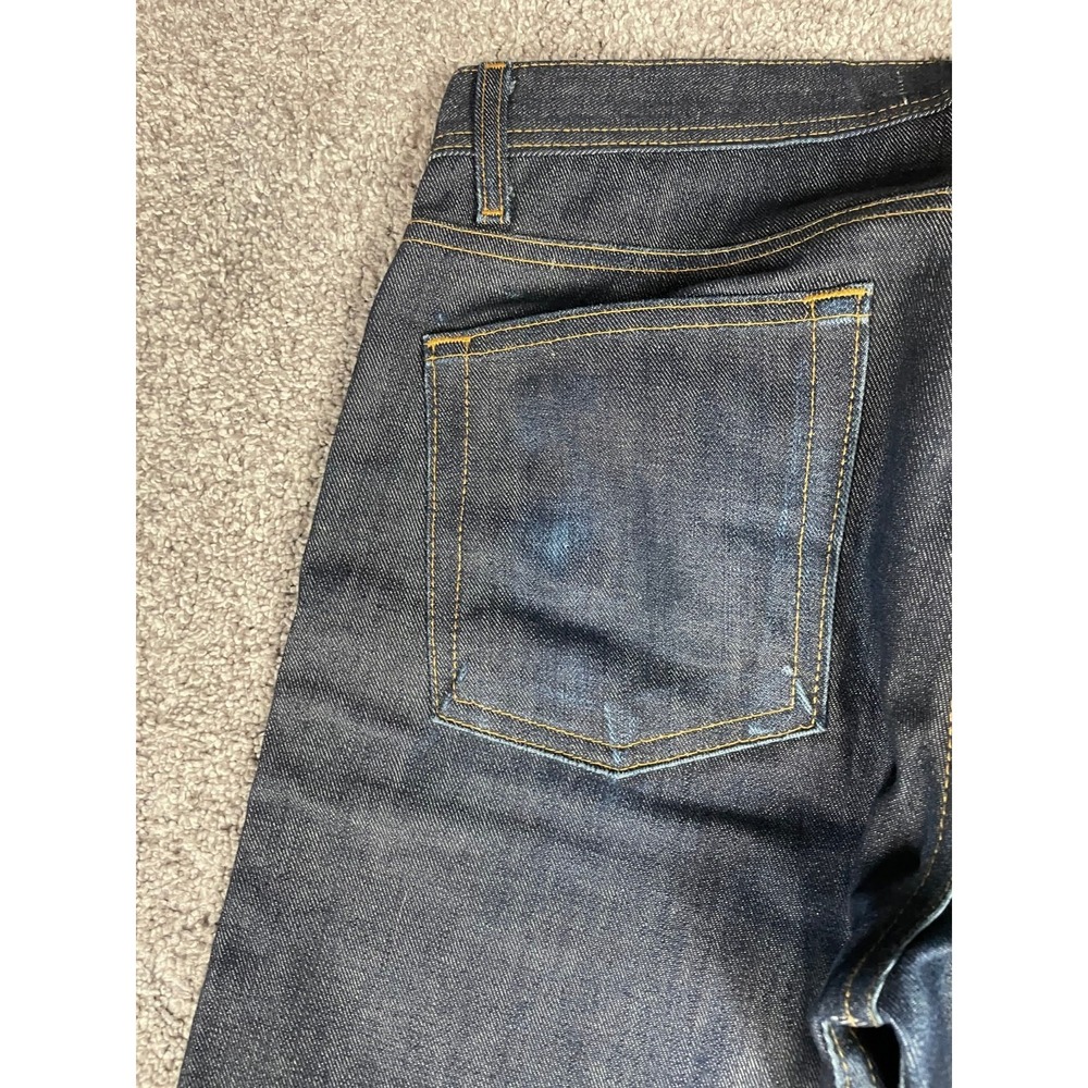 Naked & Famous Jeans‎ Mens 30 Weird Guy Twill Selvedge Dark Wash Button Fly Slim - Picture 12 of 14